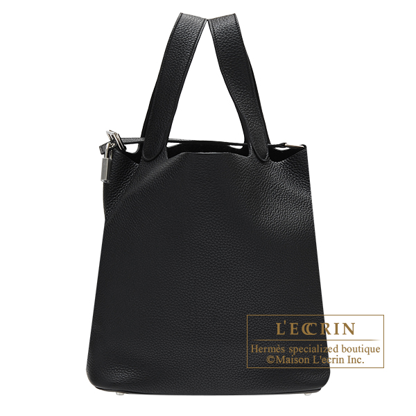 Hermes　Picotin Lock bag GM　Black　Clemence leather　Silver hardware
