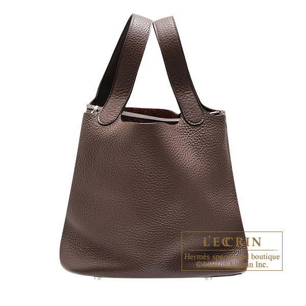 Hermes　Picotin Lock bag 22/MM　Cacao　Clemence leather　Silver hardware