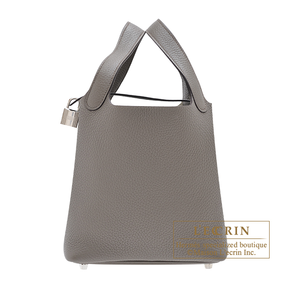 Hermes　Picotin Lock bag 18/PM　Etain　Clemence leather　Silver hardware