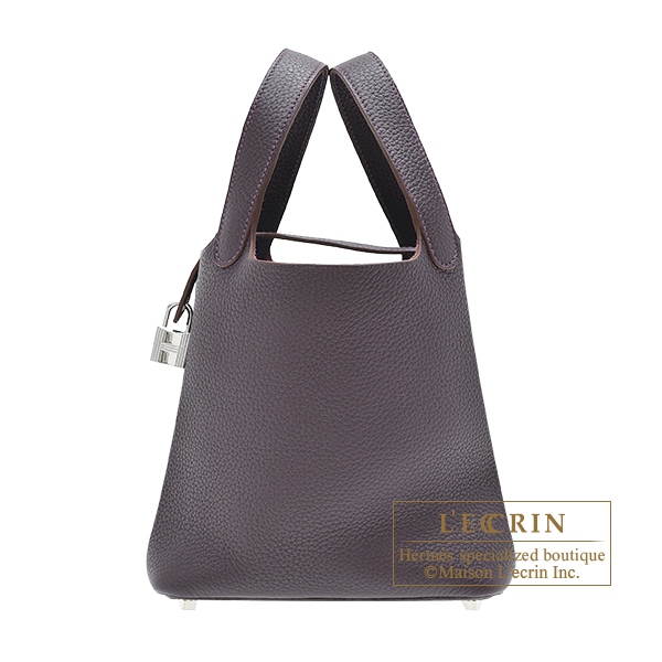 Hermes　Picotin Lock bag 18/PM　Raisin　Clemence leather　Silver hardware