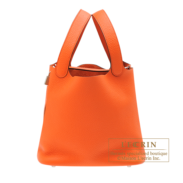 Hermes Orange Poppy Leather Evelyne TPM