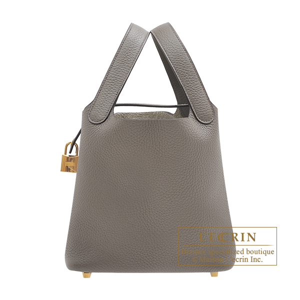 Hermes　Picotin Lock bag 18/PM　Etain　Clemence leather　Gold hardware