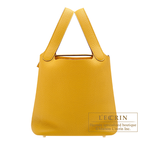 Hermes　Picotin Lock bag 22/MM　Jaune ambre　Clemence leather　Gold hardware