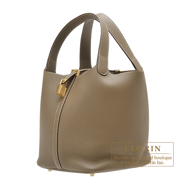 Hermes Picotin Lock bag MM Anemone Maurice leather Gold hardware