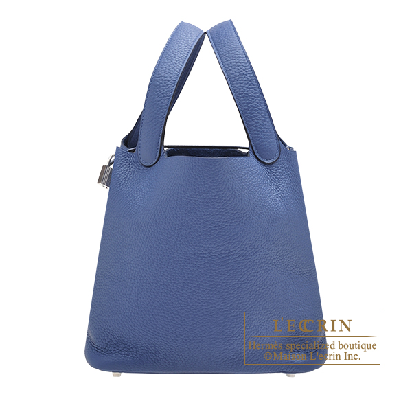 Hermes　Picotin Lock bag 22/MM　Blue brighton　Clemence leather　Silver hardware