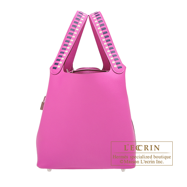 Hermes Bleu Encre/Brique/Black Epsom Leather Picotin Lock Tressage PM Bag  Hermes