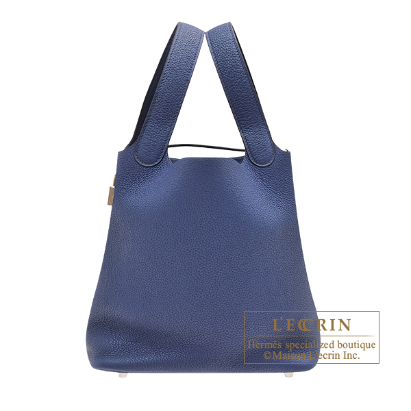 Hermes　Picotin Lock bag 22/MM　Blue saphir　Maurice leather　Silver hardware