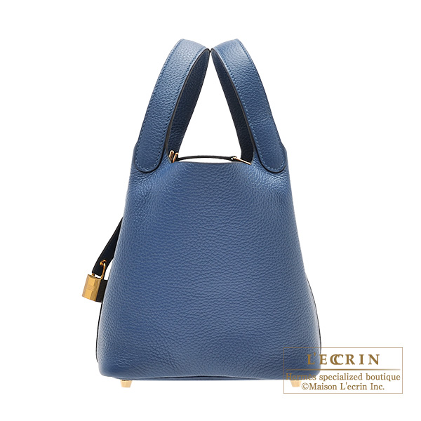 Hermes　Picotin Lock bag 18/PM　Deep blue　Clemence leather　Gold hardware