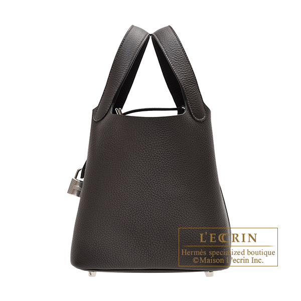 Hermes　Picotin Lock bag 18/PM　Ebene　Clemence leather　Silver hardware