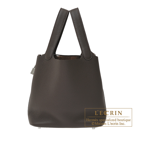 Hermes　Picotin Lock bag 22/MM　Ebene　Clemence leather　Silver hardware