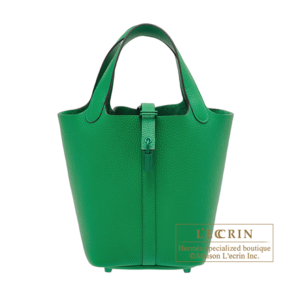 Hermes　Picotin Lock Monochrome bag PM　So-green　Bambou　Clemence leather　Green hardware