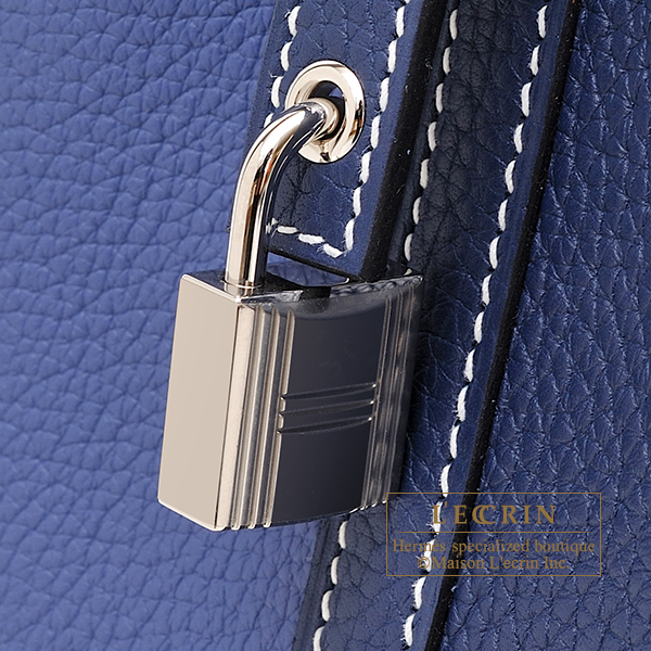 Hermes Picotin Lock casaque 2 bag PM Blue nuit/ Rouge sellier/ Framboise  Clemence leather Silver hardware