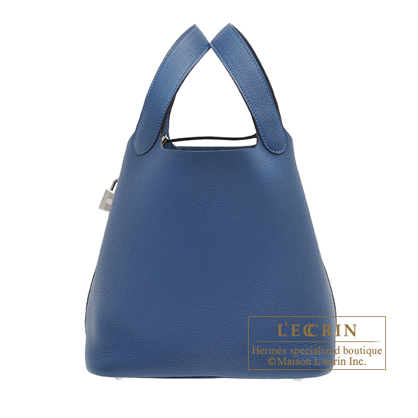 Hermes　Picotin Lock bag 22/MM　Deep blue　Maurice leather　Silver hardware