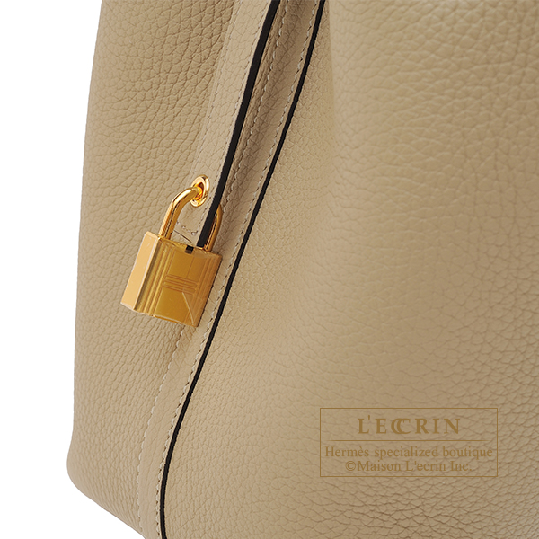 Hermes Lock 18 Bag Trench Gold Hardware Clemence Leather – Mightychic