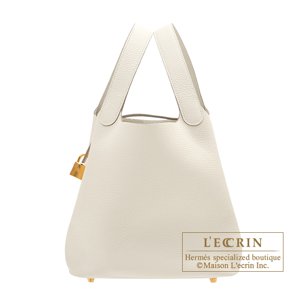 Hermes　Picotin Lock bag 22/MM　Craie　Clemence leather　Gold hardware