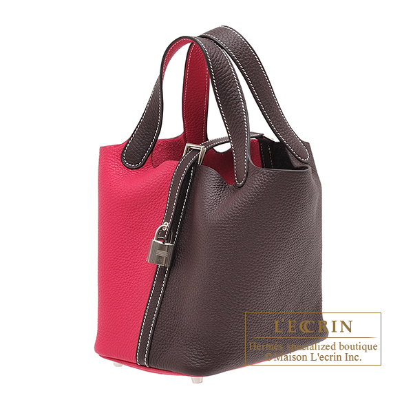 Hermes Picotin Lock casaque bag MM Rouge sellier/ Framboise Clemence  leather Silver hardware