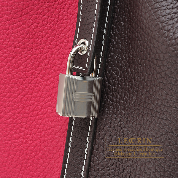 Hermes Picotin Lock bag PM Rouge casaque Clemence leather Silver hardware
