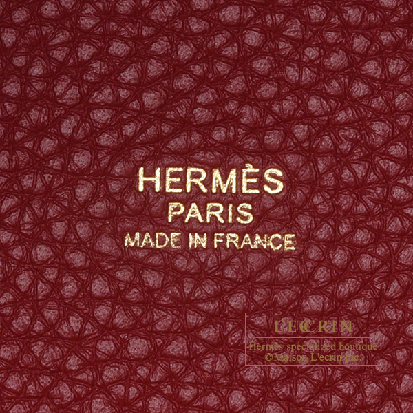 Hermes Picotin Lock bag MM Rouge grenat Clemence leather Gold hardware