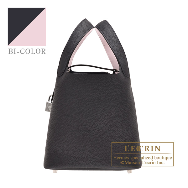 Hermes　Picotin Lock　Eclat bag 18/PM　Caban/Mauve pale　Clemence leather/Swift leather　Silver hardware