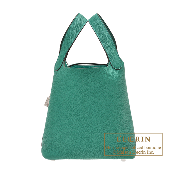 Hermes　Picotin Lock bag 18/PM　Vert Jade　Clemence leather　Silver hardware