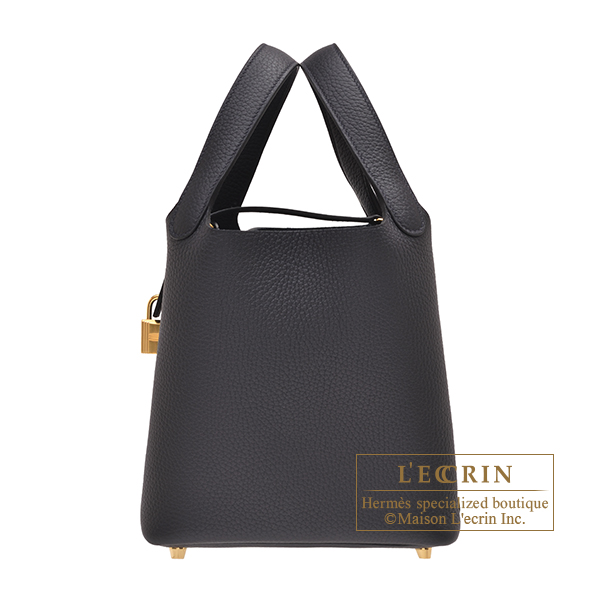 Hermes　Picotin Lock bag 18/PM　Blue marine　Clemence leather　Gold hardware