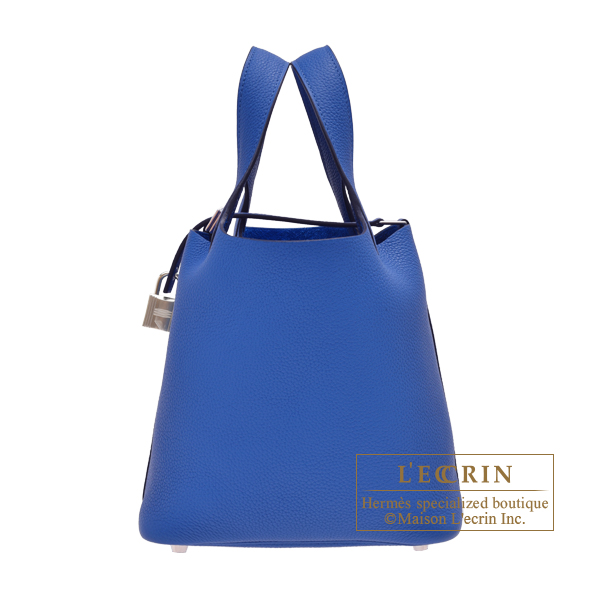 Hermes　Picotin Lock bag PM　Blue france　Maurice leather　Silver hardware
