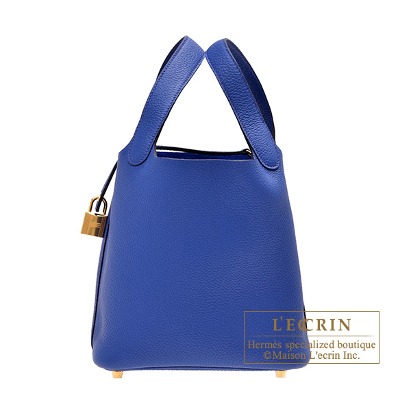 Hermes　Picotin Lock bag PM　Blue royal　Maurice leather　Gold hardware