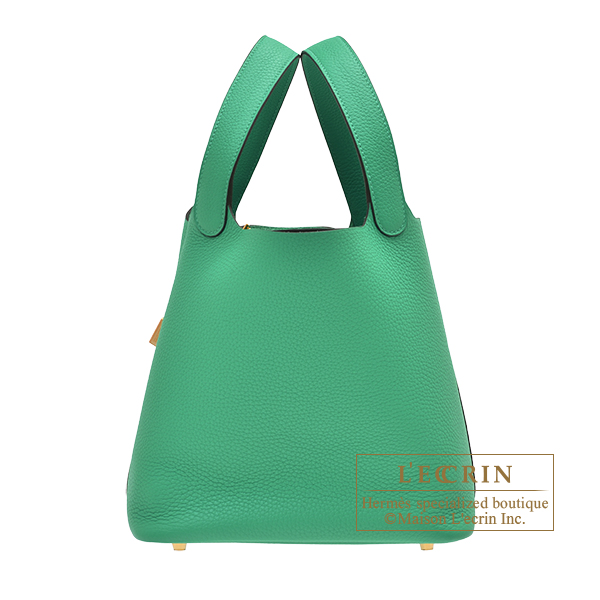 Hermes Picotin Lock Monochrome bag MM So-green Bambou Clemence leather Green  hardware