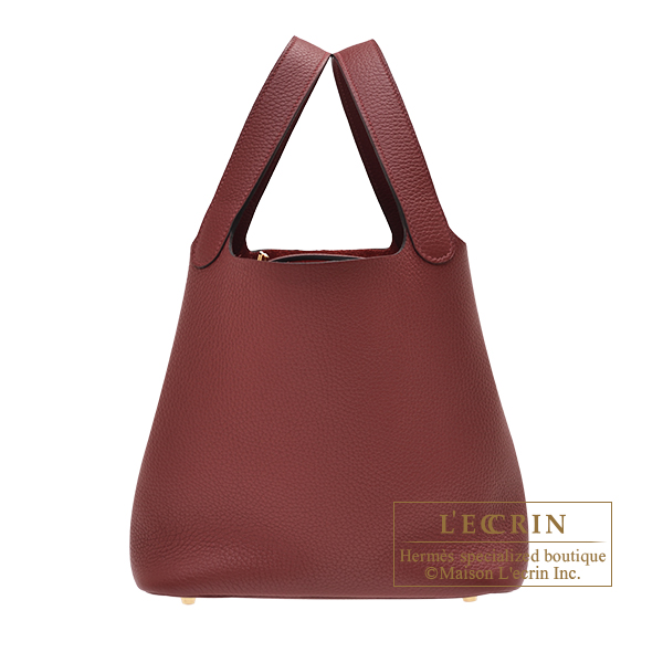 Hermes　Picotin Lock bag 22/MM　Rouge H　Clemence leather　Gold hardware