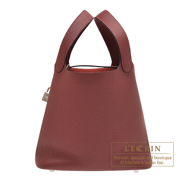 Hermes　Picotin Lock bag 22/MM　Rouge H　Clemence leather　Silver hardware