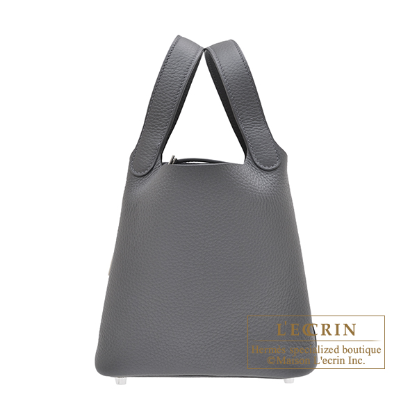 Hermes　Picotin Lock bag 18/PM　Ardoise　Clemence leather　Silver hardware