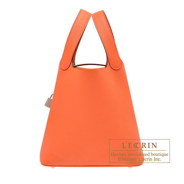 Hermes　Picotin Lock bag 22/MM　Orange minium　Clemence leather　Silver hardware