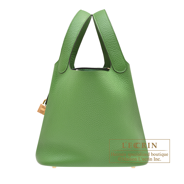 Hermes　Picotin Lock bag 22/MM　Vert yucca　Clemence leather　Gold hardware