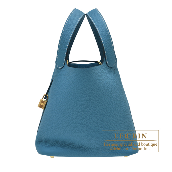 Hermes　Picotin Lock bag 22/MM　New blue jean　Clemence leather　Gold hardware