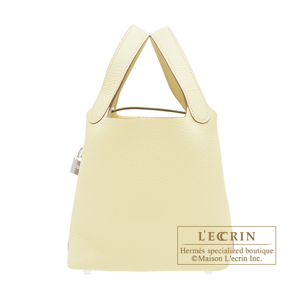 Hermes　Picotin Lock bag 18/PM　Jaune milton　Clemence leather　Silver hardware