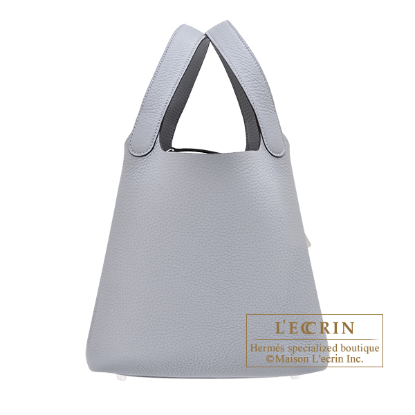 Hermes Picotin Lock bag 22/MM Gris pantin Clemence leather Silver hardware