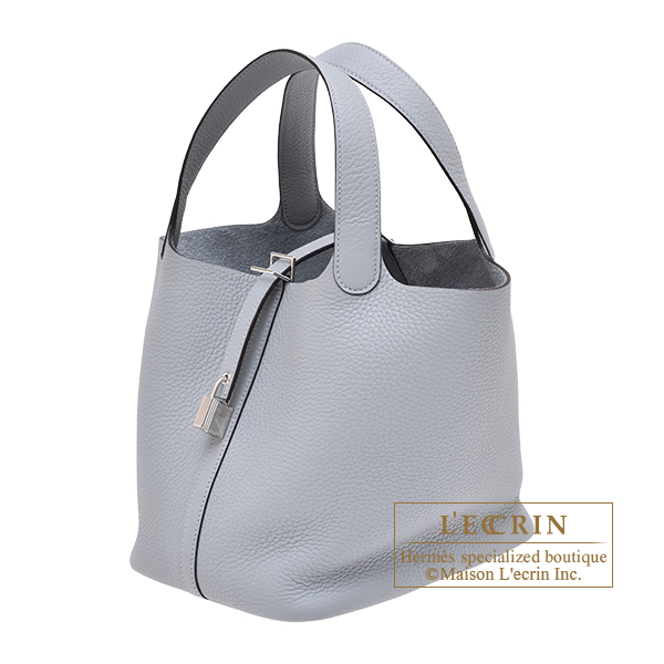 Hermes Picotin Lock bag 22/MM Gris pantin Clemence leather Silver hardware