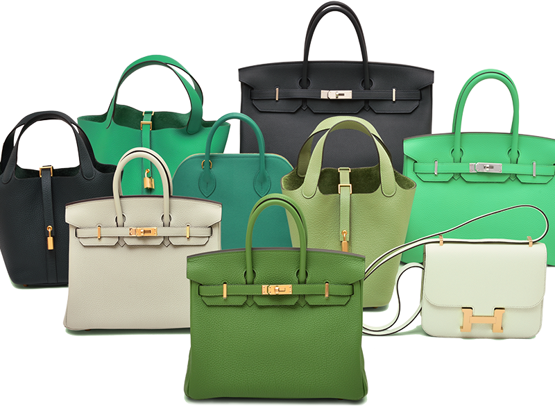 The variation of green colors is inspiring, Hermès Green Collection | L ...